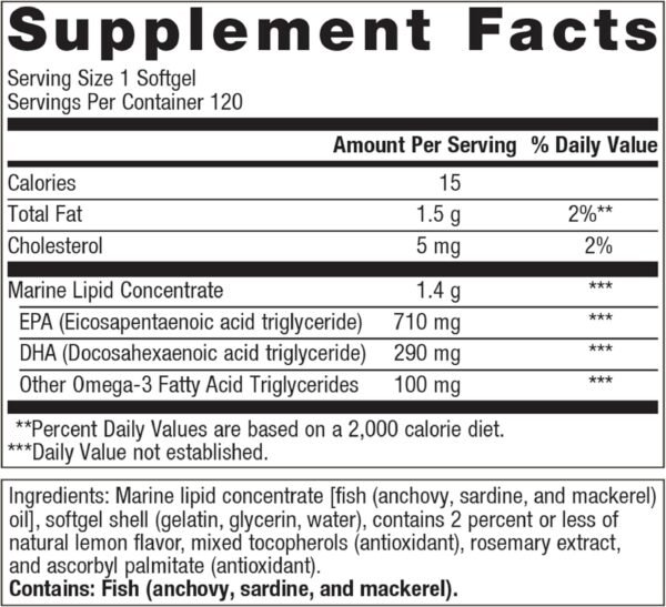 Metagenics OmegaGenics Fish Oil EPA-DHA 1000 - Omega-3 Fish Oil Supplement - for Heart Health, Musculoskeletal Health & Immune System Health* - with DHA & EPA - 120 Softgels - Image 3