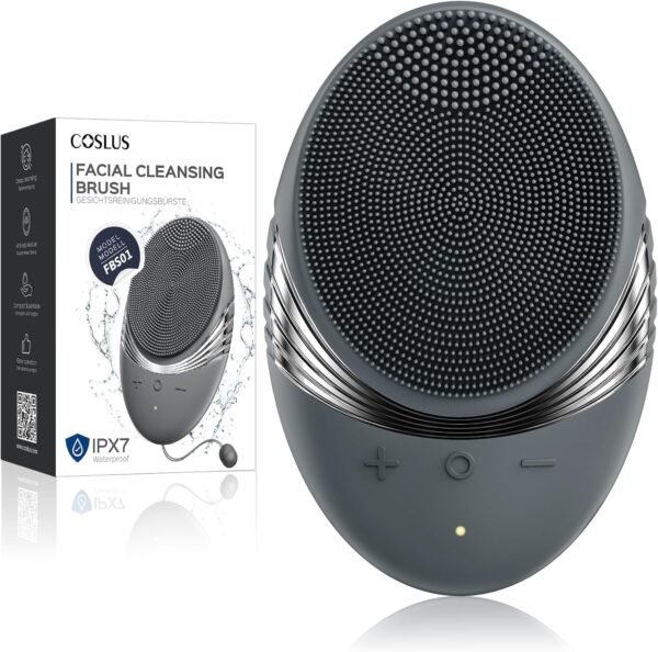 Face Scrubber Facial Cleansing Brush : COSLUS Portable Silicone Waterproof Rechargeable Face Wash Brush, 5 Cleansing Modes, Electric Deep Cleaning for Men & Women, Removing Blackhead, Exfoliating - Image 2