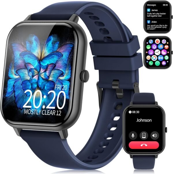 Smart Watch for Men Women, 1.83" HD Fitness Tracker with Answer/Make Calls, Heart Rate/Blood Oxygen/Sleep Monitor, Pedometer, Calories, 120+ Sports Mode, IP68 Waterproof Fitness Watch for Android iOS - Image 2