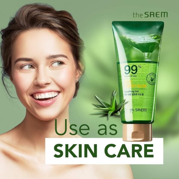 [the SAEM] Jeju Fresh Aloe Soothing Gel 99%, 300ml - Hydrate & Soothe Dry, Sensitive Skin - Image 4
