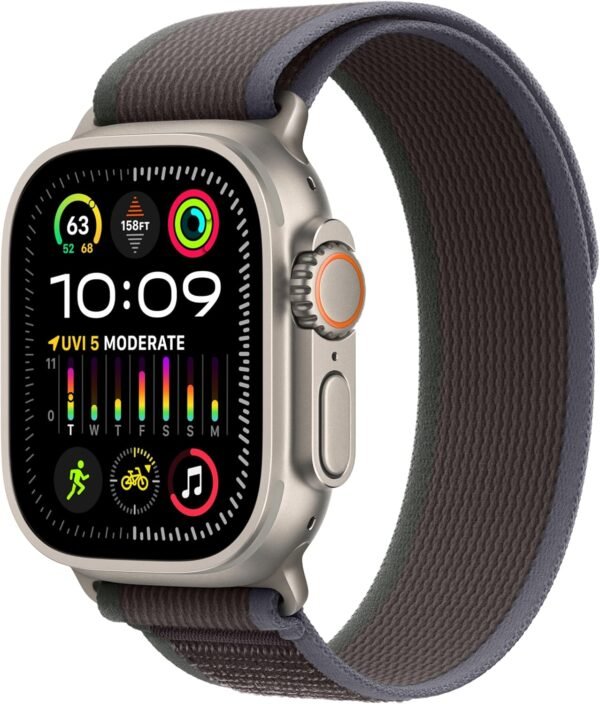 Apple Watch Ultra 2 [GPS + Cellular 49mm] Smartwatch with Rugged Titanium Case & Blue/Black Trail Loop M/L. Fitness Tracker, Precision GPS, Action Button, Extra-Long Battery Life - Image 2