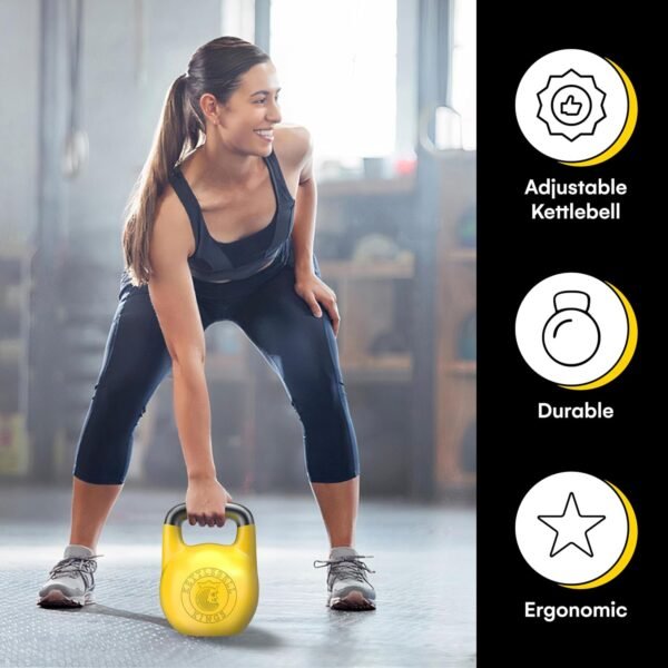 Kettlebell Kings Competition Kettlebells Weight (33mm handle) 4-32 KG | Hand weights Workout Gym Equipment & Strength training sets for Women & Men | Weights set for Home Gym - Image 3
