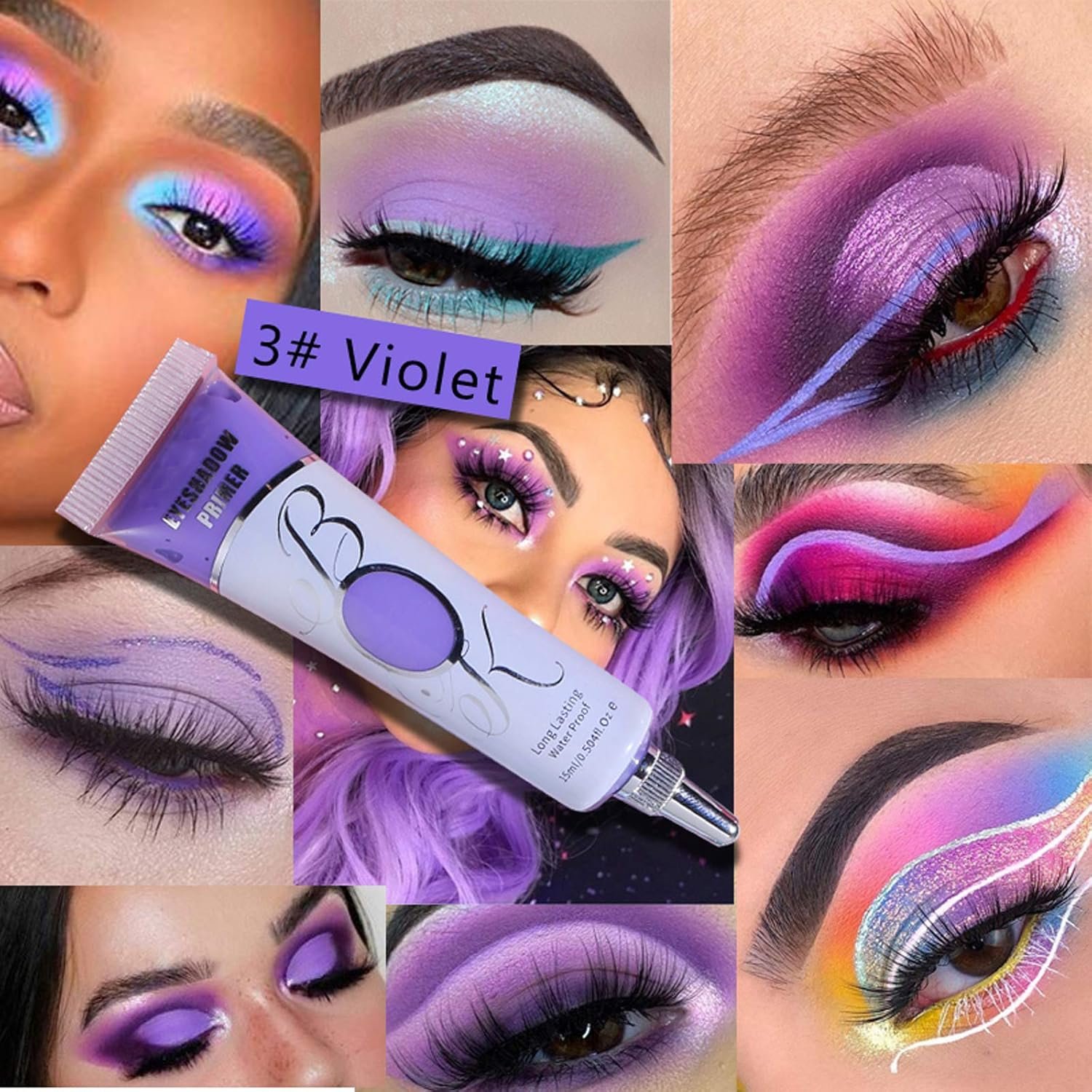 COOSA Eyeshadow Makeup Primer, 6 Colors Liquid Matte Eyeshadow Primer Waterproof Long Lasting Eyeshadow Primer Base Makeup Set - Image 5