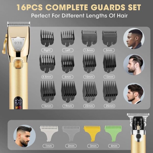 Lanumi Professional Hair Clippers Trimmer for Men Electric Razor Shavers/Beard Trimmer/Rechargeable Clippers and Trimmers Beard Trimmer Barber Kit with Travel Case Clippers for Hair Cutting Gifts - Image 3
