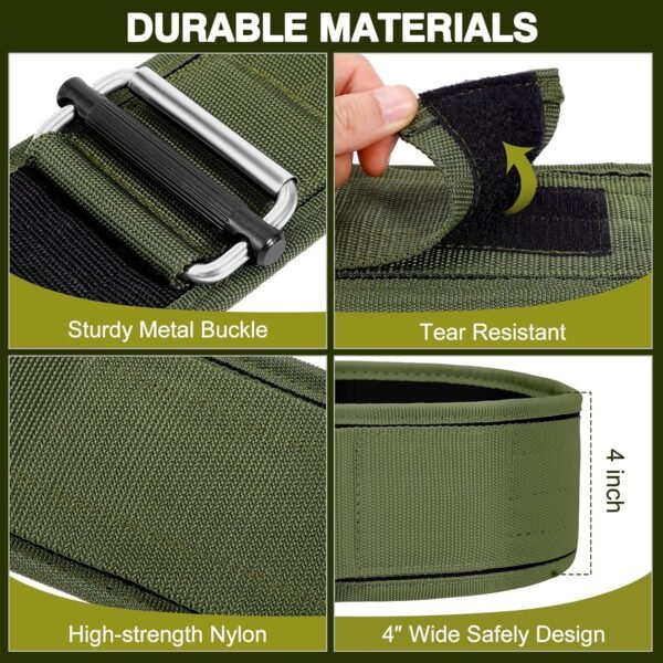 Weight Lifting Belt and Lifting Straps: Weightlifting Gym Belt for Men Women Deadlift Squats Belt for Bodybuilding Workout - Image 6