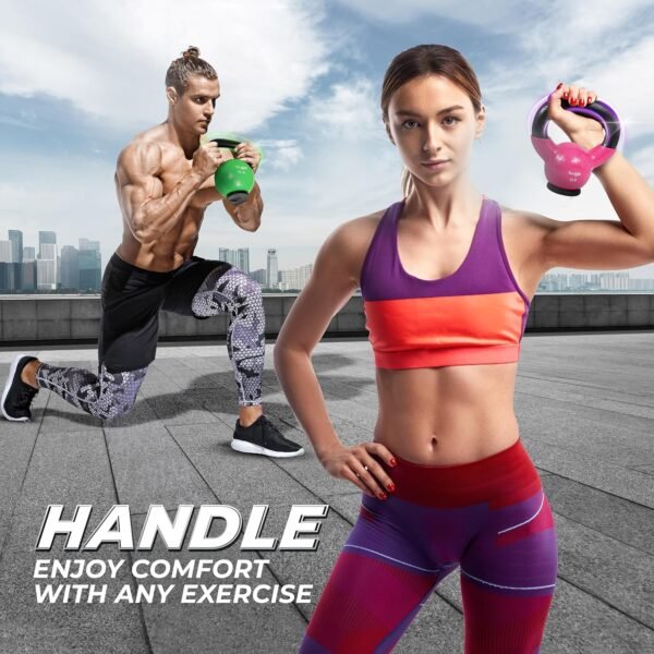 Yes4All Kettlebells Rubber Base, Kettlebell Set for Women, Strength Training Kettlebells Weights (10-65 lbs) - Image 6
