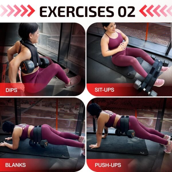 Hip Thrust Belt For Dumbbells Heavy, Kettlebells, Plates, Hip Thrust Band for Women/Men, Double Hook & Loop Booty Builder, Glute Workout Equipment for All Shapes, Use at Home/Gym - Image 7