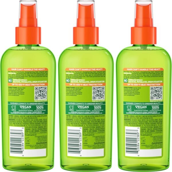 Garnier Fructis Style Flat Iron Perfector Straightening Mist for Heat Protection, Argan Oil, 6.0 Fl Oz, 3 Count (Packaging May Vary) - Image 3