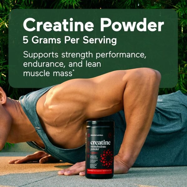 Smarter Nutrition Creatine Monohydrate Powder 150g, 5000mg Per Serving (5g) - Keto Friendly, Unflavored, Gluten-Free, Pre & Workout Recovery Support, Promotes Muscle Mass &. Endurance - 30 Servings - Image 3