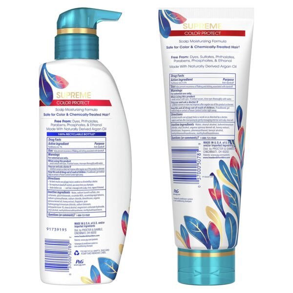 Head & Shoulders Dandruff Shampoo and Conditioner, Supreme Color Protect with Argan Oil and Manuka Honey, 11.8 Oz, 9.4 Oz - Image 8