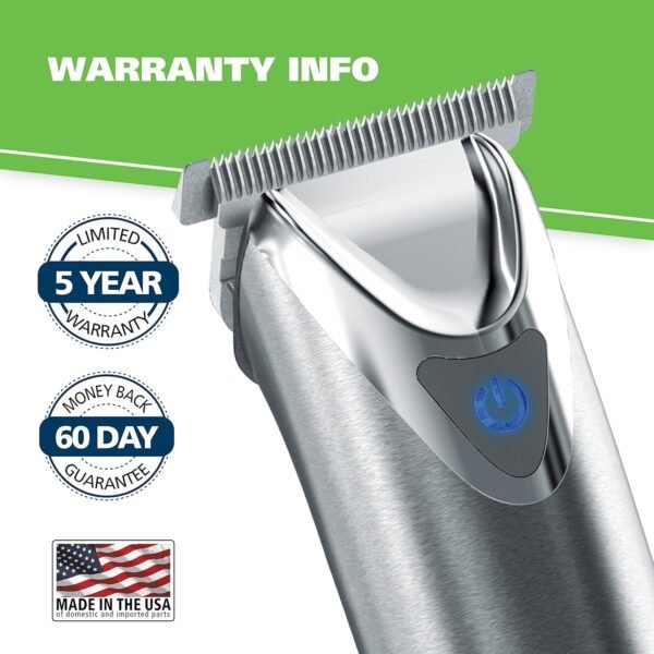 Wahl USA Stainless Steel Lithium Ion 2.0+ Beard Trimmer for Men - Electric Shaver & Nose Ear Trimmer - Rechargeable All in One Men's Grooming Kit - Model 9864SS - Image 7