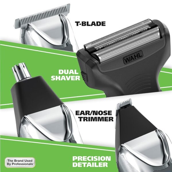 Wahl USA Stainless Steel Lithium Ion 2.0+ Beard Trimmer for Men - Electric Shaver & Nose Ear Trimmer - Rechargeable All in One Men's Grooming Kit - Model 9864SS - Image 5