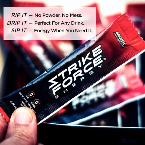 Strike Force Energy Drink Mix - Grape Flavor - Natural Tasting Caffeine Drink - Turn Any Drink into a Healthy Energy Drink - Zero Calories, Keto Friendly, Sugar Free, Pre Workout (10 Liquid Packs) - Image 4