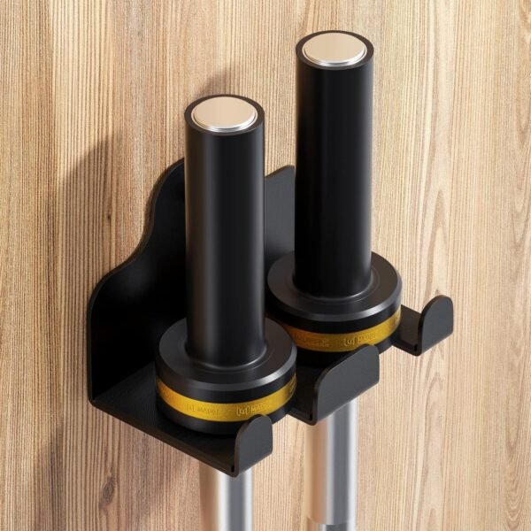 Olympic Barbell Hanger,Garage Gym Bar Wall Rack,Vertical Barbell Mount Rack,Black Powder Coated,Space Saving Commercial or Home Gym Accessory,Holds Under 33mm Bar Size - Image 3