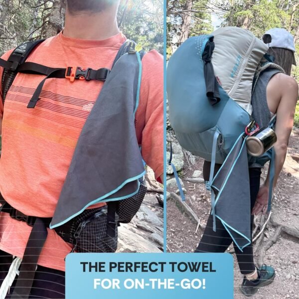 Elite Tail Magic- Lightweight Soft Compact Travel Towel | Quick Drying Backpacking Towel Ultralight with Loop Strap | Sport and Gym Microfiber Face Cloth Yoga | Small 12.5 x 9.6 inches - Image 5