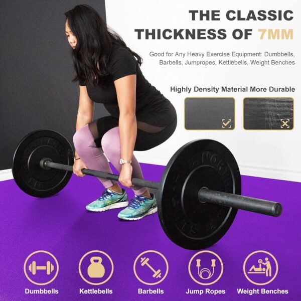 GXMMAT Extra Large Exercise Mat 16'x6'/12'x6'/10'x6'/8'x6'(7mm), Extra Wide Workout Mats for Home Gym Flooring, Non-Slip Thick Durable Cardio Mat for MMA,Plyo,Jump Rope,Weights,Fitness,Shoe-Friendly - Image 6