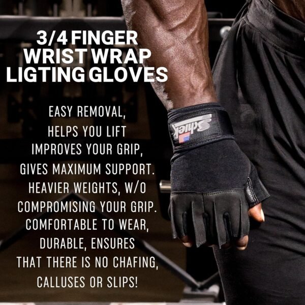 Schiek Sports 540 Platinum Lifting Gloves - Weightlifting Gloves for Women and Men - Wrist Wrap Non Slip Gloves - Image 6