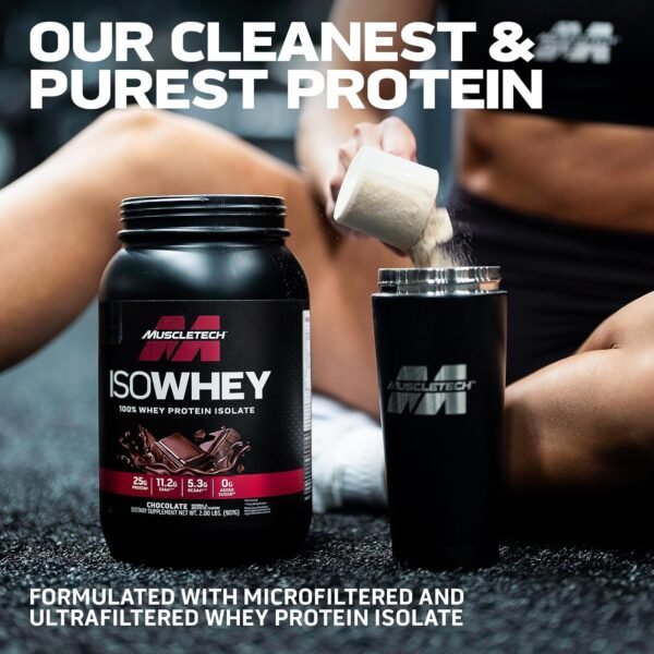 MuscleTech | IsoWhey | Whey Protein Isolate Powder| Muscle Builder for Men & Women | Post Workout Recovery Supplement | Chocolate | 2 lbs | 29 Servings - Image 4