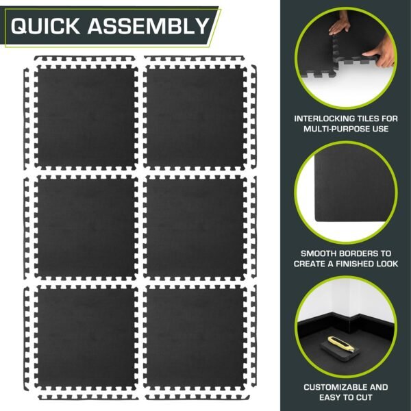 ProsourceFit Extra Thick Puzzle Exercise Mat, EVA Foam Interlocking Tiles for Protective, Cushioned Workout Flooring for Home and Gym Equipment - Image 7