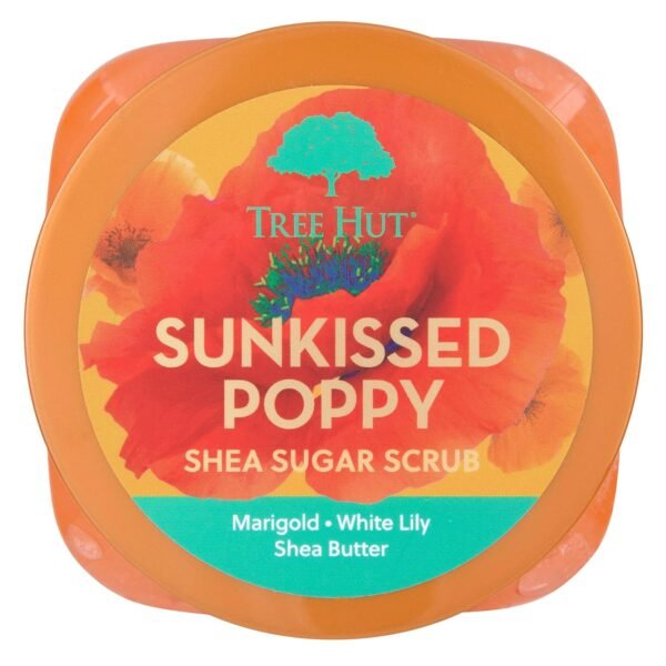 Tree Hut Sunkissed Poppy Shea Sugar Scrub | Exfoliating Body Scrub Removes Dead, Dry Skin for a Soft & Hydrated Feel | Nourishing Essential Body Care | 18 fl oz. - Image 3