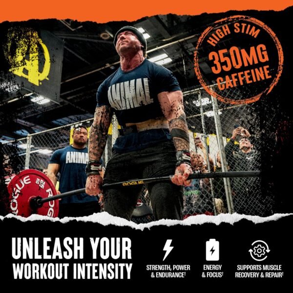 Animal Fury Pre Workout Powder - Energy and Focus Supplement with 5g BCAA, 350mg Caffeine Nitric Oxide Booster with Beta-Alanine, Preworkout for Men and Women, Blue Ice Pop Flavor, 30 Servings - Image 7