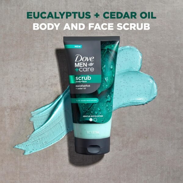 Dove Men+Care Eucalyptus Body and Face Scrub Deeply Exfoliates for Hydrated & Nourished Skin 100% Gentle Cleanser, No Sulfate Cleansers or Parabens - Image 4