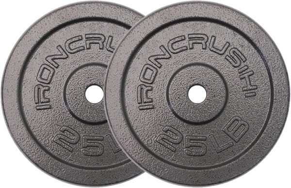 Standard 1 inch Cast Iron Weight plates - Superior Hammertone Finish, Wider Range 1.25-50 lbs Weights. Ideal for Dumbbell Handles, 1in Barbells, Adjustable Kettlebell Handles - Sold in Pairs - Image 2