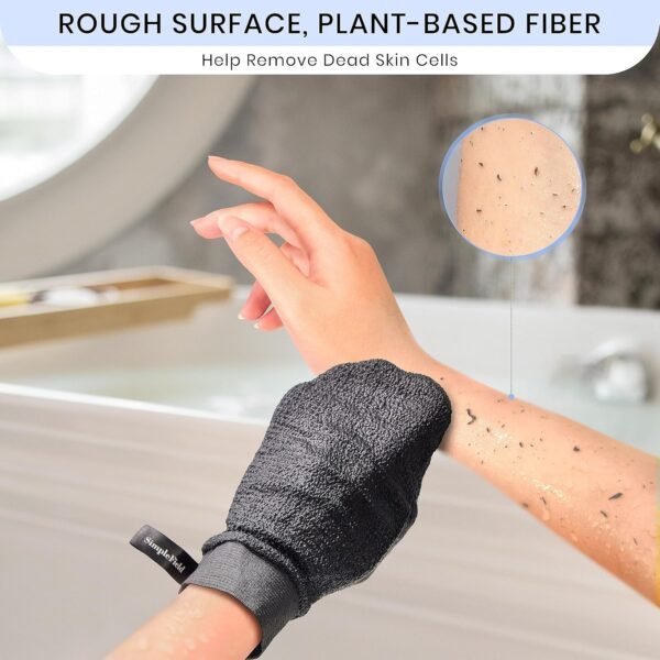 Korean Exfoliating Mitt for Remove Dead Skin. 2 Pack 100% Viscose Kessa Deep Exfoliating Gloves for Body Scrub, Keratosis Pilaris and Self Tanning. Easily Smooth Skin Surface. - Image 3