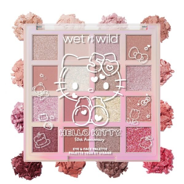 wet n wild Hello Kitty Eye & Face Palette, 2 Bold Richly Pigmented Palettes, Multi-Functional Buildable and Blendable Formula, Cruelty-Free & Vegan - Be Kind - Image 2