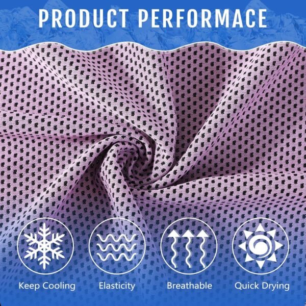 12 Pcs Cooling Towels for Face and Neck 12 x 40 Inch Workout Towels for Gym Fast Drying Hot Weather Gym Towels Sweat Rag Cold Cooling Cloth with 12 Bags for Athletes Sport Yoga Golf (Pink) - Image 4