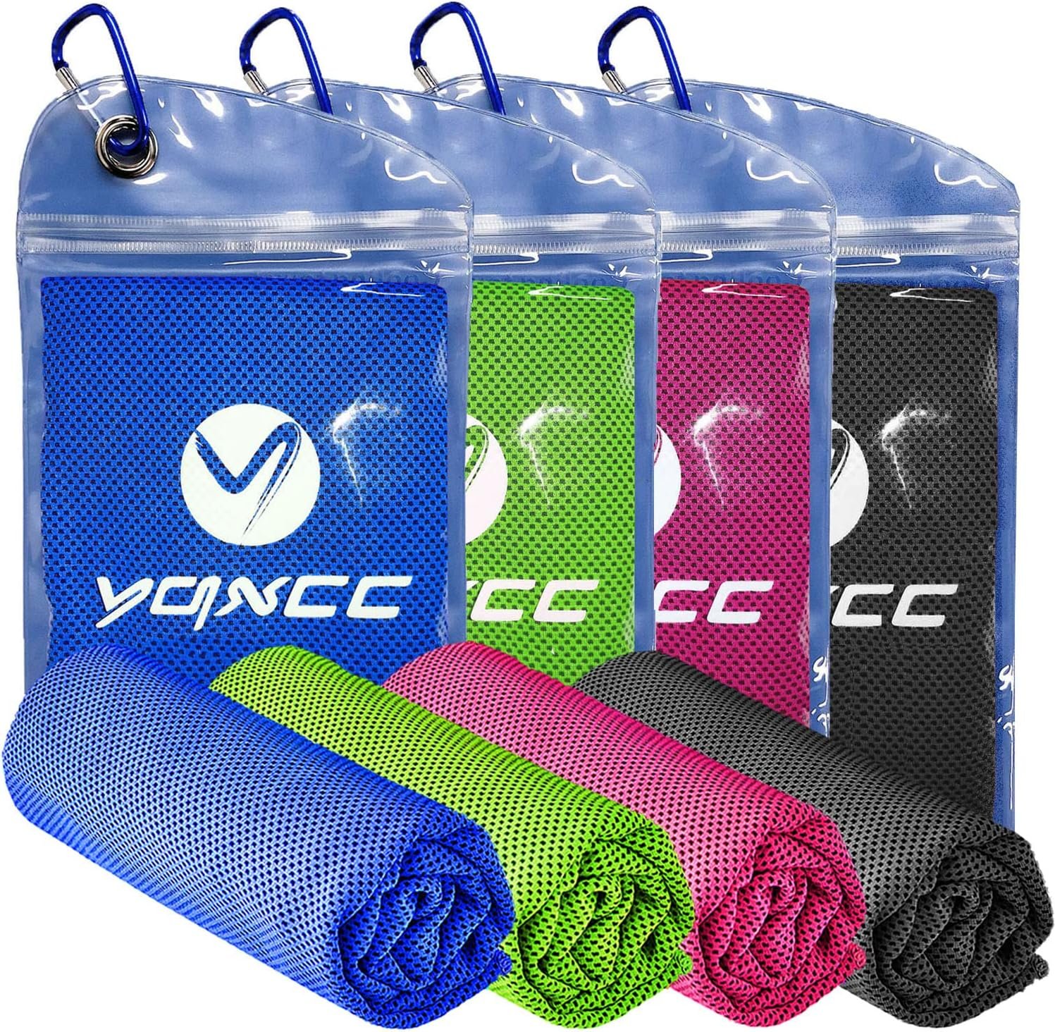 YQXCC 4 Pack Cooling Towel (47"x12") Ice Towel for Neck, Microfiber Cool Towel, Soft Breathable Chilly Towel for Yoga, Sports, Golf, Gym, Camping, Running, Fitness, Workout & More Activities - Image 2