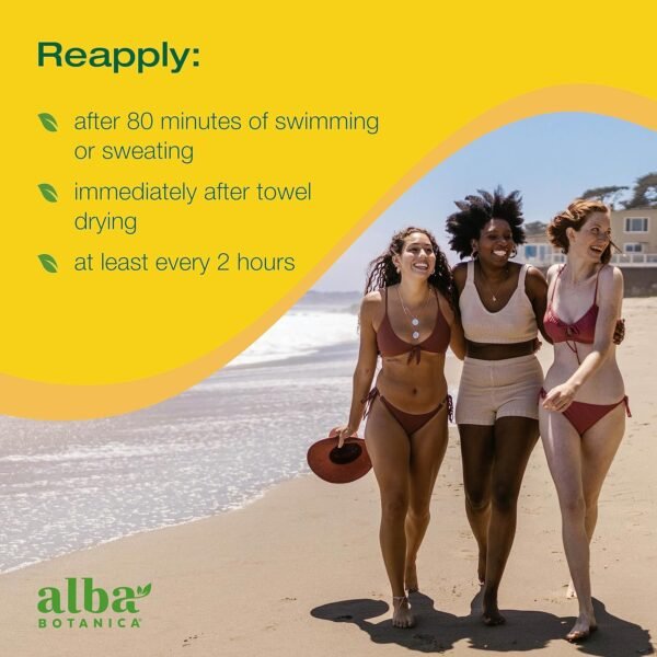 Alba Botanica Sensitive Sunscreen Spray for Face and Body, Fragrance-Free, Broad Spectrum SPF 50, Water Resistant, 5 fl. oz. Bottle - Image 7