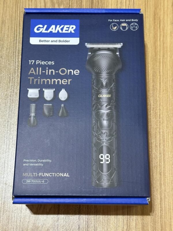 GLAKER Beard Trimmer for Men, Electric Razor for Body, Face, Mustache, Ear, Nose Hair Trimmer, Cordless Hair Clippers 17 Pieces 6-in-1 Shavers for Men Grooming Kit, Gifts for Men (Gold) - Image 10