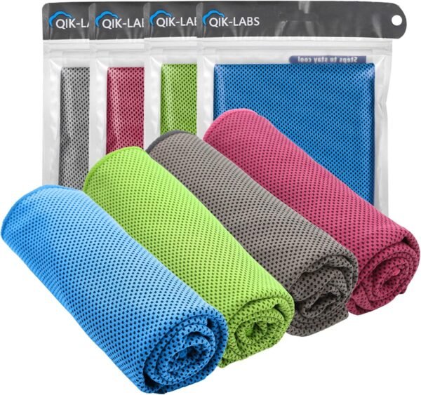 QIK Cooling Towels for Neck and Face, Neck Cooling Towel for Hot Weather Cooling Towels for Athletes Neck Cooling Towel Cool Towels for Neck Cooling Rags for Neck Cold Towel Cooling Rags 4Pack 40"x12" - Image 2