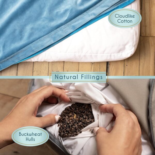 Florensi Meditation Cushion - Comfortable Floor Pillow - Traditional Tibetan Meditation Pillow with Beautiful Velvet Cover - Large Floor Cushion Seating for Adults - Premium Yoga Buckwheat Bolster - Image 7