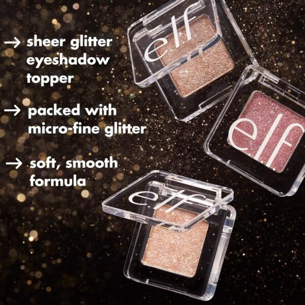 e.l.f. Fine As Fleck Glitter Eyeshadow, Long-Lasting Sheer Eye Makeup With A Shimmer Finish, Smooth Formula, Vegan & Cruelty-Free, Champagne Showers - Image 7