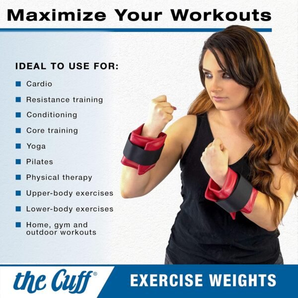The Cuff Original Adjustable Ankle and Wrist Weight for Training, Dance, Running, Cardio, Aerobics, Toning, and Physical Therapy for Men and Women, 10 lb, Brown - Image 6