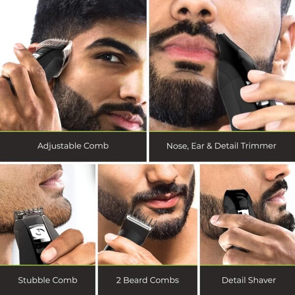 Remington All-in-One Grooming Kit, Lithium Powered, 8 Piece Set with Trimmer, Men's Shaver, Clippers, Beard and Stubble Combs, Black - Image 6