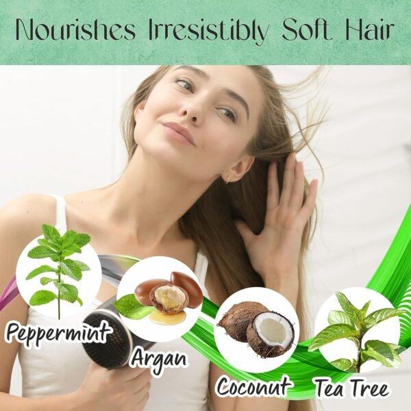 Peppermint Oil Shampoo and Conditioner Set for Hair Growth and Thickening - For Thinning Hair and Hair Loss Treatments for Women & Men, Sulfate Free, 20.2 FL Oz Each - Image 5