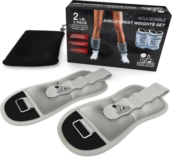 Ankle/Wrist Weights (1 Pair) for Women, Men and Kids - Fully Adjustable Weight for Arm, Hand & Leg - Best for Walking, Jogging, Gymnastics, Aerobics - 1 Year Warranty - Image 3