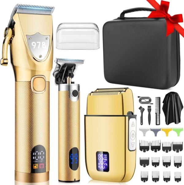 Lanumi Professional Hair Clippers Trimmer for Men Electric Razor Shavers/Beard Trimmer/Rechargeable Clippers and Trimmers Beard Trimmer Barber Kit with Travel Case Clippers for Hair Cutting Gifts - Image 2