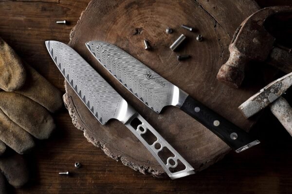 KATSURA Woodworking Project Kit – Santoku Knife Blank – 5 Inch with 40mm wide blade – Thunder-X Series – Japanese Premium 67 Layers Damascus AUS 10 Steel – NO LOGO - Image 5