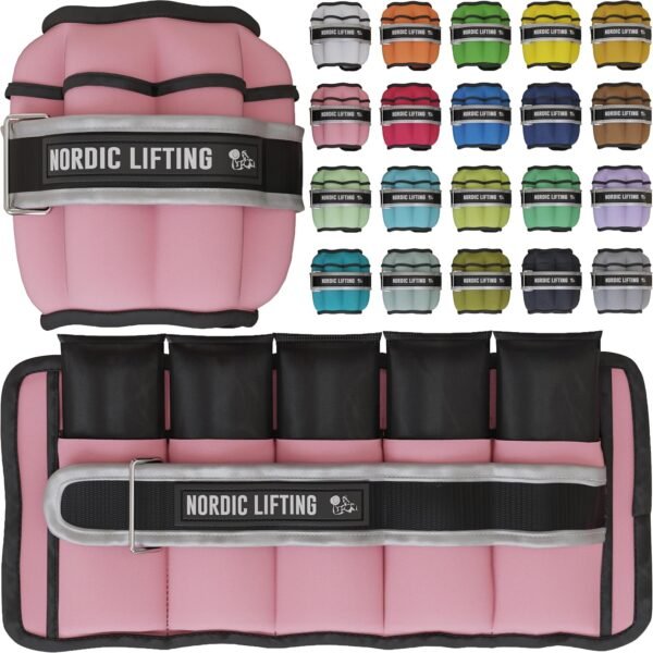 Adjustable Ankle Weights for Women and Men - 1 Pair 2 4 6 8 10 Lbs - Strap to Wrist, Hand or Leg for Gym & Yoga - Workout Equipment to Boost Weight Loss by Nordic Lifting - Image 2