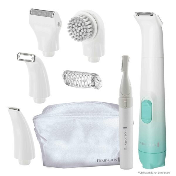 Remington Smooth & Silky Body & Bikini Kit, Cordless bikini trimmer and shaver for women, Waterproof for grooming in the shower, White/Green - Image 2