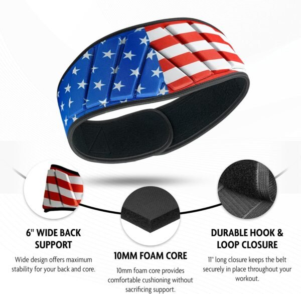 DMoose Fitness Neoprene Weight Lifting Belt - Adjustable 6" Gym Support for Stability & Lumbar Support - Sweat Resistant Weightlifting Belt for Men & Women for Squats, Deadlifts & Bench Presses - Image 5