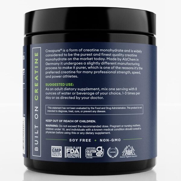 Premium Creapure Creatine Monohydrate Powder | Pure, Vegan, Keto, Gluten-Free | Unflavored, 300g - Image 6