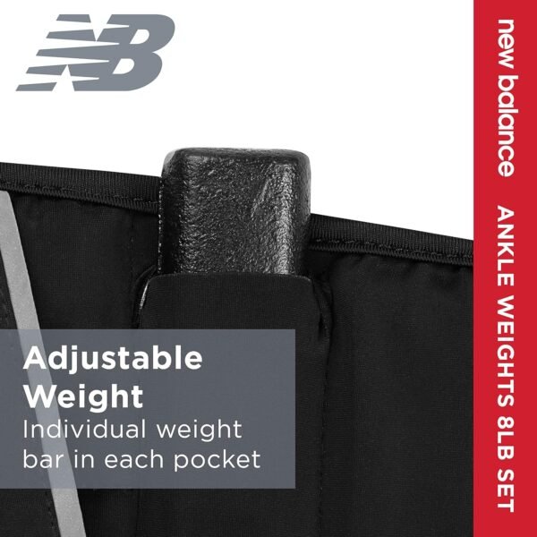 New Balance Ankle Weights For Women & Men - Adjustable Strength Training Weight Sets for Walking, Running, Pilates, Yoga, Dance, Aerobics, Cardio Exercises (3, 5lb & 8 Pound Sets) - Image 6