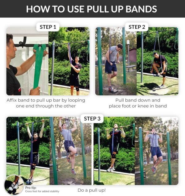 Functional Fitness Pull Up Assist Resistance Bands | Heavy Duty Exercise Bands for Powerlifting, Mobility, and Stretching | Travel Friendly Resistance Bands for Workout - Image 5