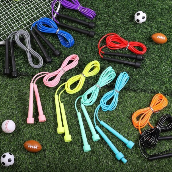 Aodaer PVC Skipping Rope Adjustable Jump Rope for Kids Multicolor Jump Rope Bulk with Plastic Handles Lightweight for Outdoor Fitness Exercise and Weight Loss, Training and Racing - Image 6