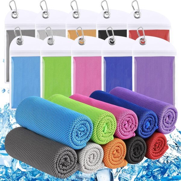 Cooling Towels for Neck and Face, 40x12’’ Soft Breathable Sweat Towels, Microfiber Sport Towel for Yoga, Gym, Workout, Running, Golf, Travel, Cooling Neck Wrap for Hot Weather - Image 2